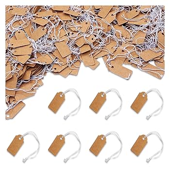 Amazon | 値札 タグ 950枚 26x13 ブラウン 紐付き クラフト紙